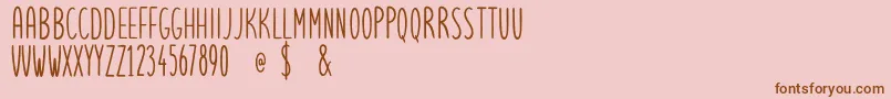 lets get crazy sans free personal use-Schriftart – Braune Schriften auf rosa Hintergrund