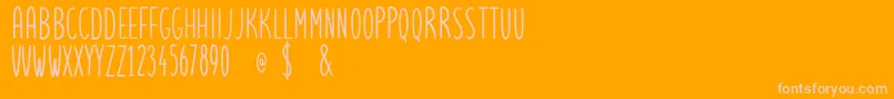 lets get crazy sans free personal use-Schriftart – Rosa Schriften auf orangefarbenem Hintergrund