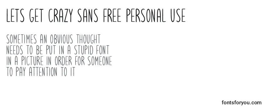 Lets get crazy sans free personal use Font