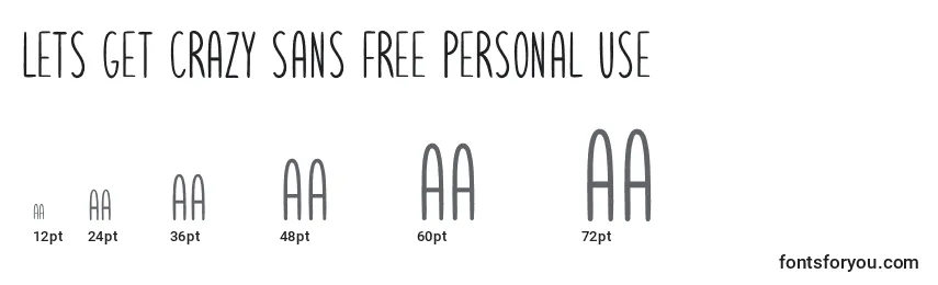 Lets get crazy sans free personal use (132487) Font Sizes