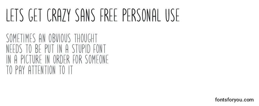 Lets get crazy sans free personal use (132487) フォントのレビュー