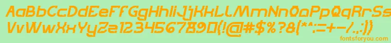 Шрифт Lets Get It on Bold Italic – оранжевые шрифты на зелёном фоне