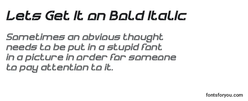 Lets Get It on Bold Italic Font