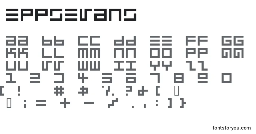 Schriftart EppsEvans – Alphabet, Zahlen, spezielle Symbole