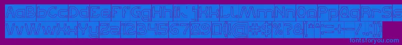 Lets Get It on Hollow Inverse-Schriftart – Blaue Schriften auf violettem Hintergrund