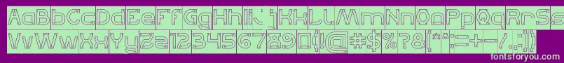 Lets Get It on Hollow Inverse Font – Green Fonts on Purple Background