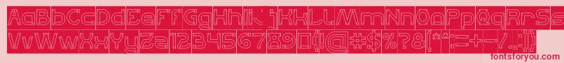 Fonte Lets Get It on Hollow Inverse – fontes vermelhas em um fundo rosa