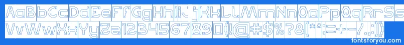 フォントLets Get It on Hollow Inverse – 青い背景に白い文字