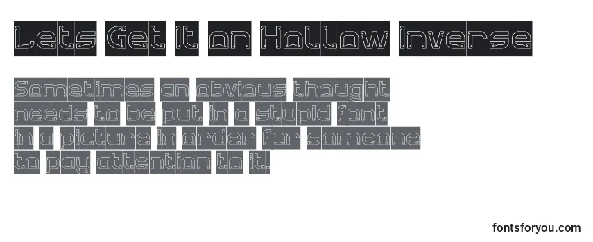 Schriftart Lets Get It on Hollow Inverse