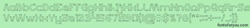 フォントLets Get It on Hollow – 緑の背景に黒い文字
