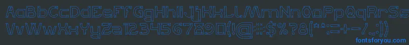 Шрифт Lets Get It on Hollow – синие шрифты на чёрном фоне