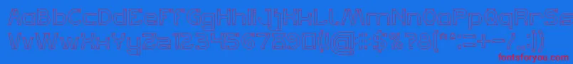 Lets Get It on Hollow-Schriftart – Rote Schriften auf blauem Hintergrund