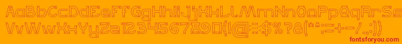 Lets Get It on Hollow-Schriftart – Rote Schriften auf orangefarbenem Hintergrund