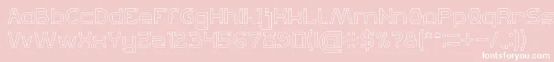 Lets Get It on Hollow-fontti – valkoiset fontit vaaleanpunaisella taustalla