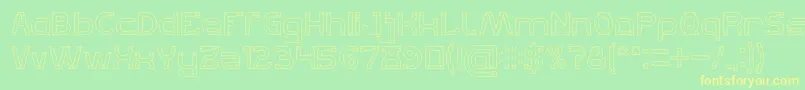 Lets Get It on Hollow-fontti – keltaiset fontit vihreällä taustalla