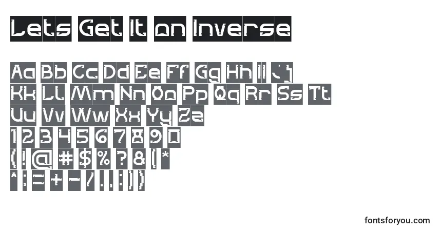 Lets Get It on Inverse Font – alphabet, numbers, special characters