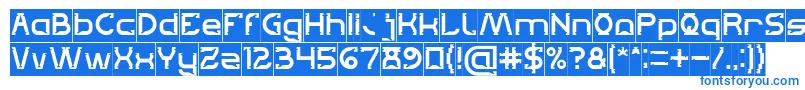 フォントLets Get It on Inverse – 白い背景に青い文字