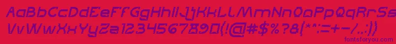 Lets Get It on Italic-Schriftart – Violette Schriften auf rotem Hintergrund