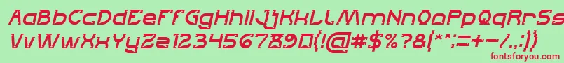 フォントLets Get It on Italic – 赤い文字の緑の背景