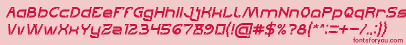 フォントLets Get It on Italic – ピンクの背景に赤い文字