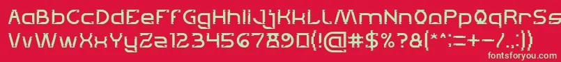 フォントLets Get It on Light – 赤い背景に緑の文字