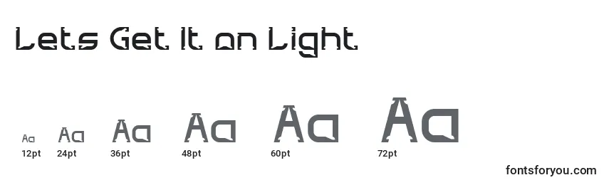 Размеры шрифта Lets Get It on Light
