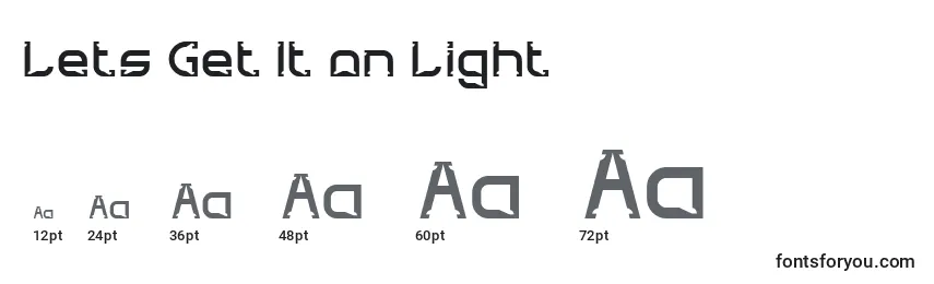 Größen der Schriftart Lets Get It on Light