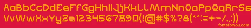 フォントLets Get It on – 赤い背景にオレンジの文字