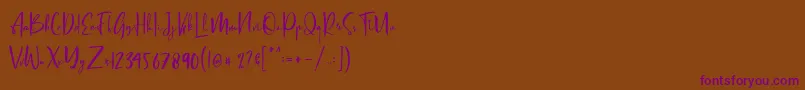 Letter Hellen Font – Purple Fonts on Brown Background
