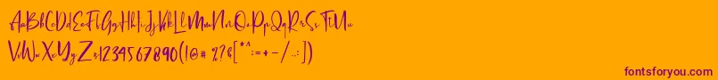Letter Hellen Font – Purple Fonts on Orange Background
