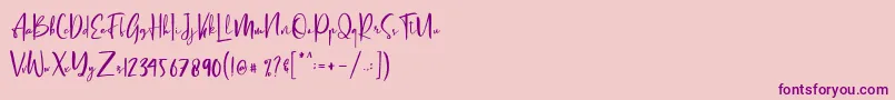 Letter Hellen Font – Purple Fonts on Pink Background