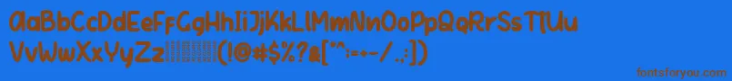Letter Kids Demo Font – Brown Fonts on Blue Background