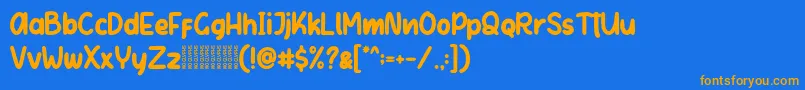 Letter Kids Demo Font – Orange Fonts on Blue Background