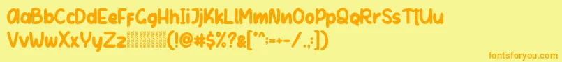 Letter Kids Demo Font – Orange Fonts on Yellow Background