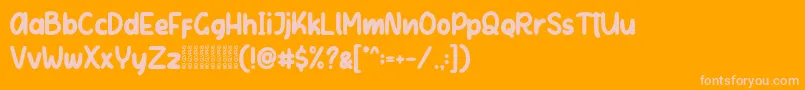 Letter Kids Demo Font – Pink Fonts on Orange Background