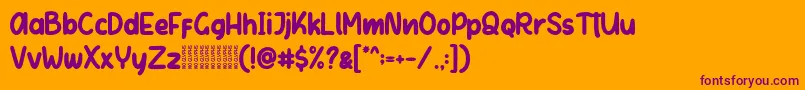 Letter Kids Demo Font – Purple Fonts on Orange Background