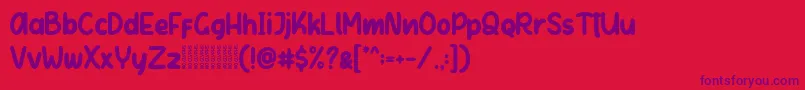 Letter Kids Demo Font – Purple Fonts on Red Background