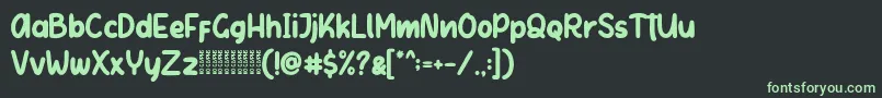 フォントLetter Kids Demo – 黒い背景に緑の文字