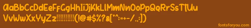 Letter Kids Demo Font – Orange Fonts on Brown Background