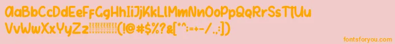 Letter Kids Demo Font – Orange Fonts on Pink Background