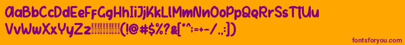 Шрифт Letter Kids Demo – фиолетовые шрифты на оранжевом фоне