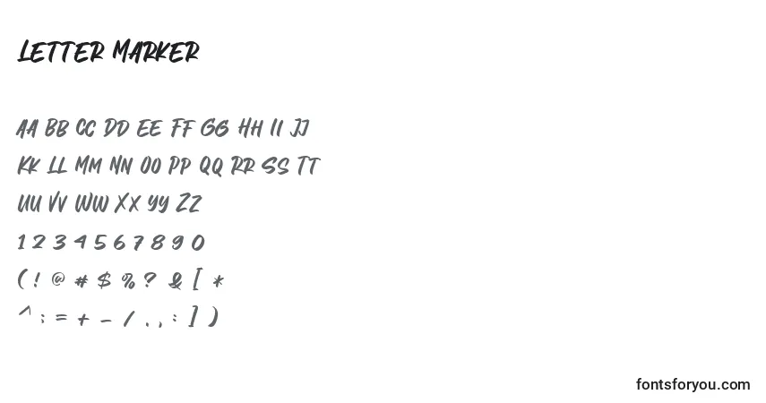 Fuente Letter Marker - alfabeto, números, caracteres especiales