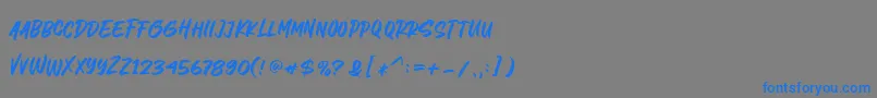 フォントLetter Marker – 灰色の背景に青い文字