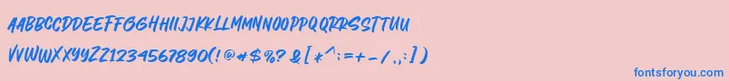 フォントLetter Marker – ピンクの背景に青い文字