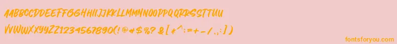 Letter Marker-fontti – oranssit fontit vaaleanpunaisella taustalla