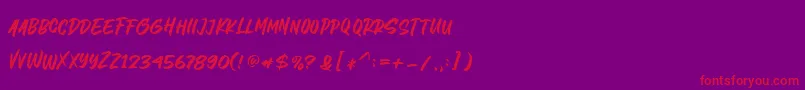 Letter Marker Font – Red Fonts on Purple Background