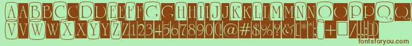 ARomanusttlcmd3cb Font – Brown Fonts on Green Background