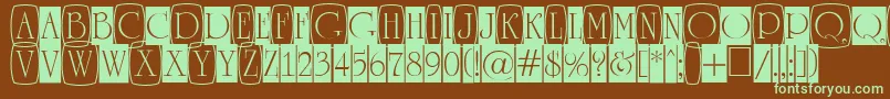 Fonte ARomanusttlcmd3cb – fontes verdes em um fundo marrom