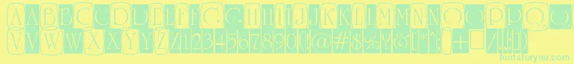 ARomanusttlcmd3cb Font – Green Fonts on Yellow Background