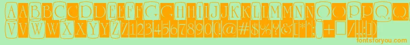Шрифт ARomanusttlcmd3cb – оранжевые шрифты на зелёном фоне